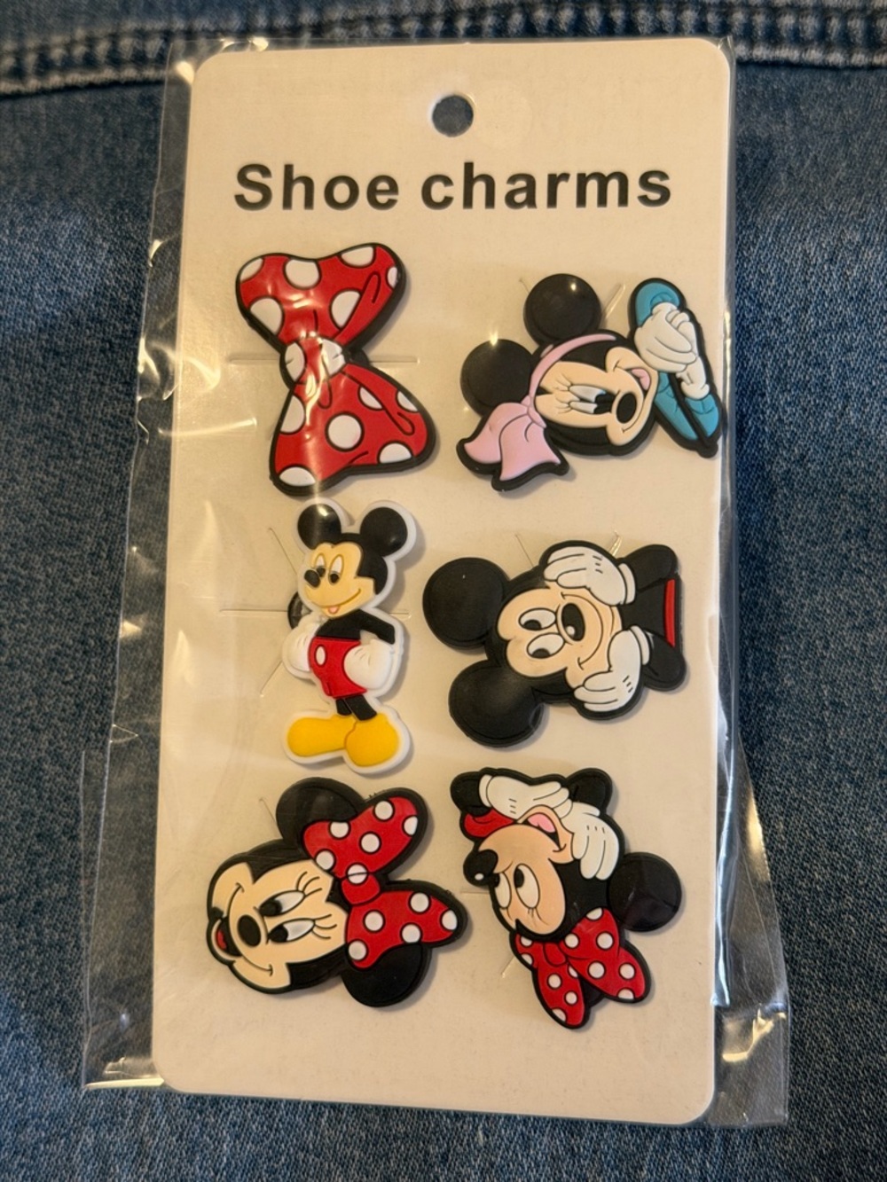 Mickey & Minnie Shoe Charms for Crocs — Red, Black, Yellow